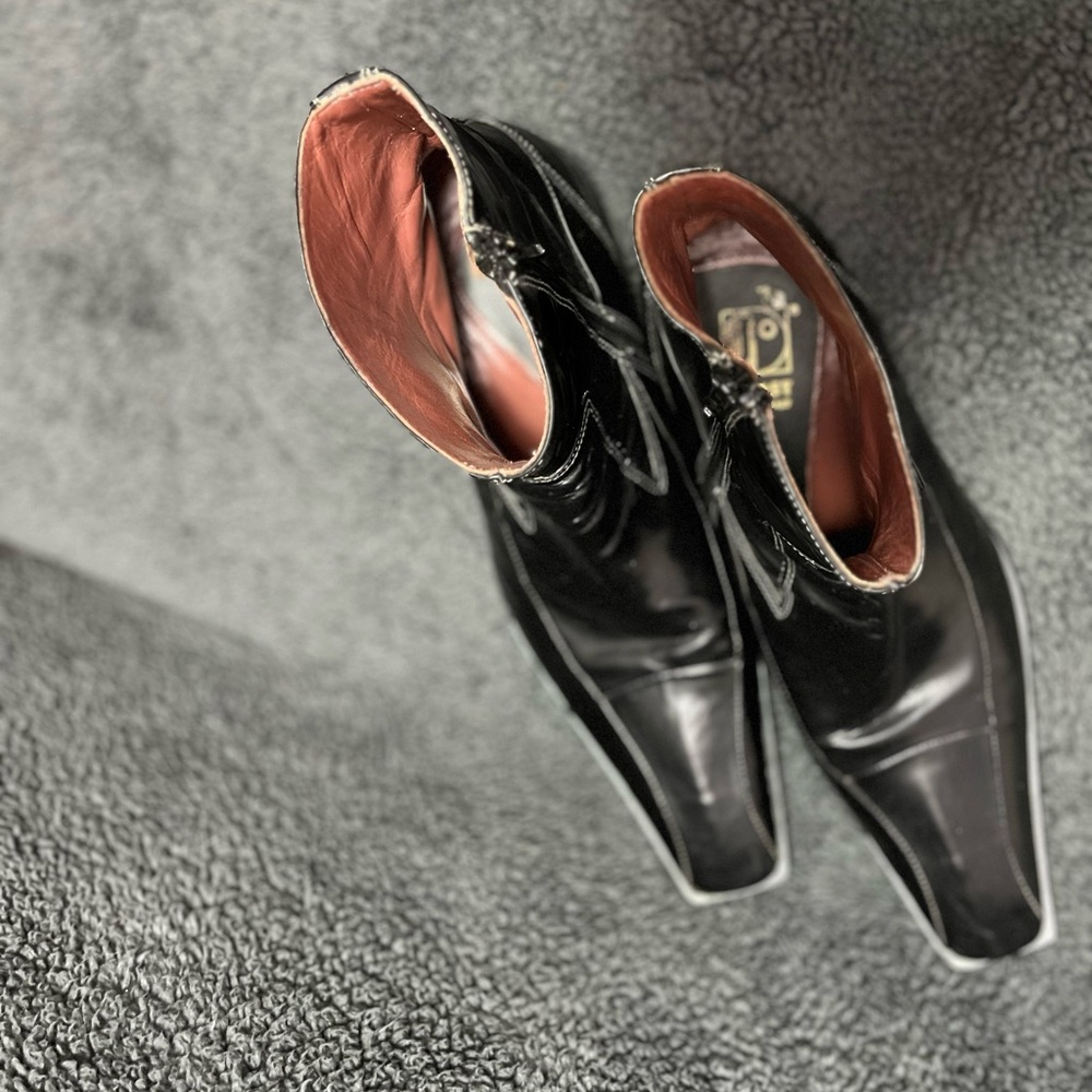 Jo Ghost Men's Black Leather Ankle Boots - Picture 4 of 8